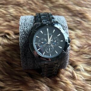 Bulova Men’s Black & Blue Chronograph Watch 98C121